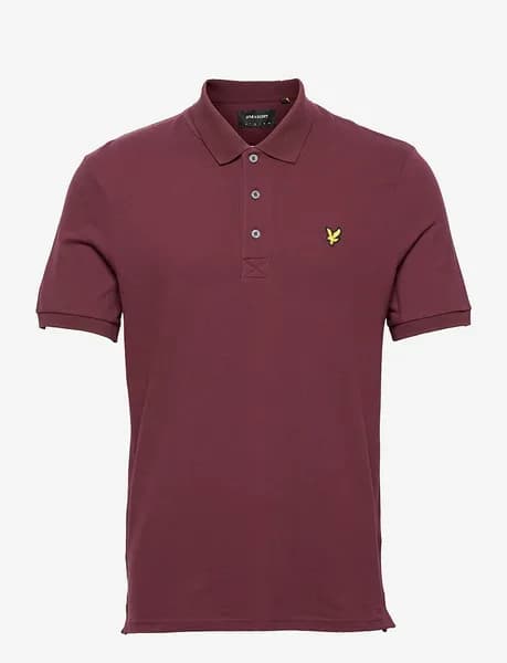 Lyle & Scott Burgundy Plain Polo Shirt Burgundy Male M 224856UK
