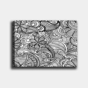 MANDALA73 White Black Decorative Canvas Painting