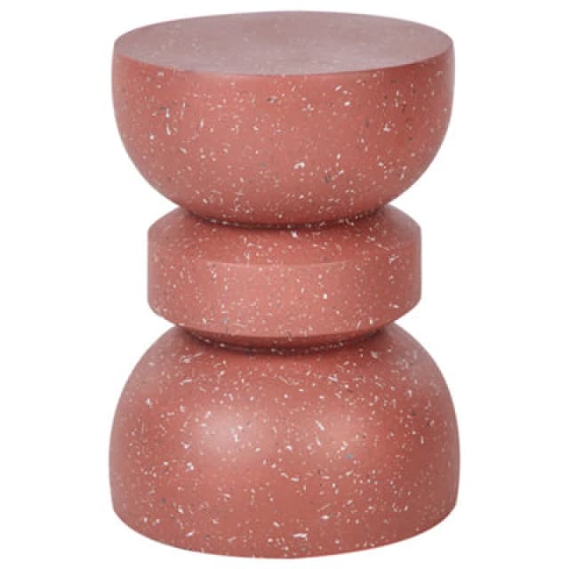 Beliani Side Table Faliro 37cm 37cm Red Terrazzo