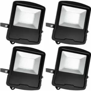 Loops - 4 pack Slim Outdoor IP65 Floodlight - 100W Daylight White LED - High Output