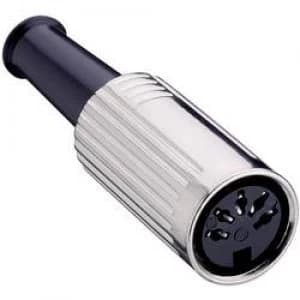 DIN connector Socket straight Number of pins 4 Silver Lumberg 0121 04