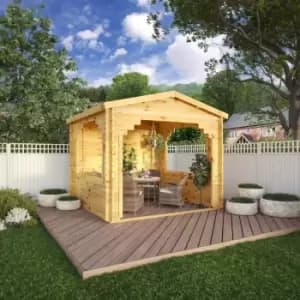 Mercia 3m x 3m 28mm Wall Log Gazebo