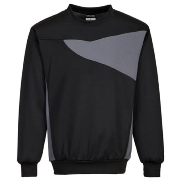 Portwest PW2 Mens Sweatshirt PW273BZRS Colour: Black / Zoom Grey