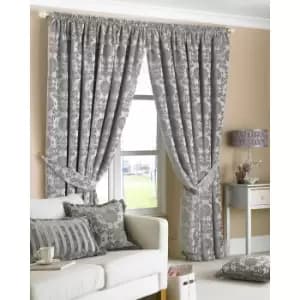 Riva Home Hanover Pencil Pleat Curtains (66x72 (168x183cm)) (Silver)