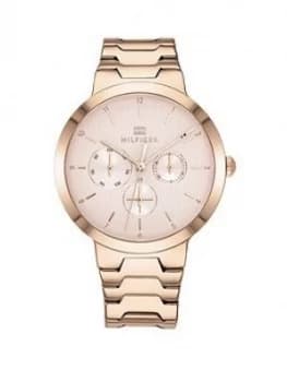 Tommy Hilfiger Tommy Hilfiiger Pink Chronograph Dial Rose Gold Tone Bracelet Watch