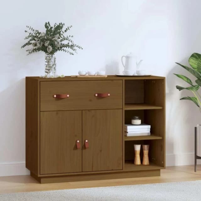 Vidaxl Sideboard Honey Brown 98.5X40X75cm Solid Wood Pine, Brown 820140