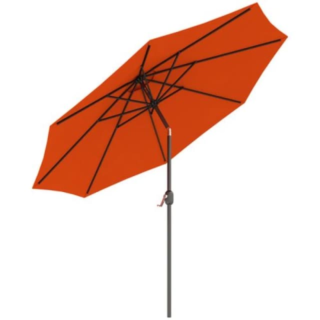 Outsunny 3(m) Garden Umbrella Outdoor Sunshade Canopy w/ Tilt & Crank Orange 840-070V00OG