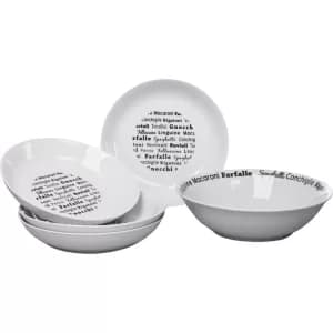 5 Piece Italian Script Pasta/Salad Bowl Set