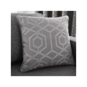 Curtina Camberwell Print Filled Cushion, Graphite, 43 x 43 Cm