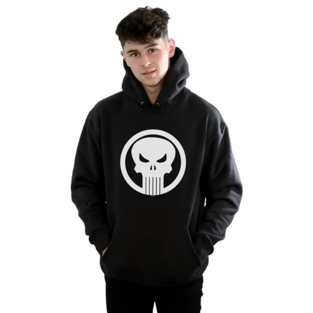 Marvel Marvel Men The Punisher Skull Circle Hoodie in Black Size: Small Black S Male 5057981035571