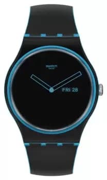 Swatch SO29S701 MINIMAL LINE Blue Black and Blue Watch