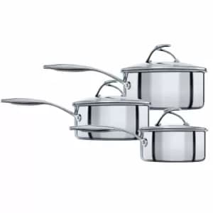 Circulon Steel Shield Stainless Steel Non-Stick 3 Piece Saucepan Set - 16/18/20cm