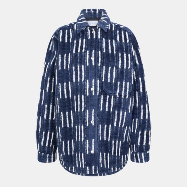 Off White Womens Oversized Relaxed Fit Overshirt Blue/White female 8 (XS)