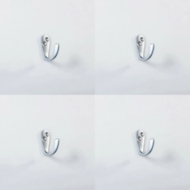 Loops 4x Victorian One Piece Single Bathroom Robe Hook 40mm Projection Satin Chrome Multi