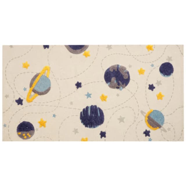 Beliani Kids Rug Langsa Beige 80 X 150 Cm Cotton
