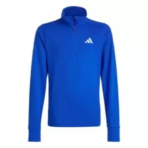 adidas Running AEROREADY Half-Zip Long Sleeve Tee Kids - Lucid Blue / Reflective Silver