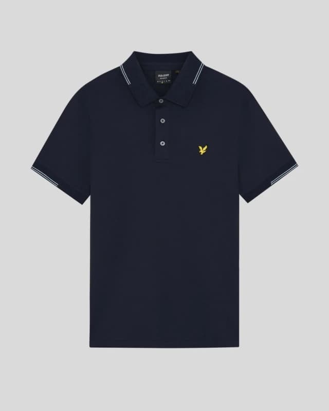 Lyle & Scott Mens Fine Cotton Tipped Polo Shirt in Blue