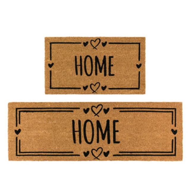 Jvl Eco-Friendly Latex Backed Coir Entrance Doormat And Runner Set - Home Hearts