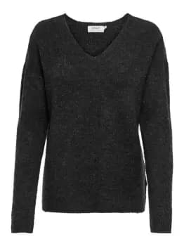 ONLY V-neck Knitted Pullover Women Grey