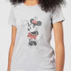 Disney Mickey Mouse Minnie Mouse Waving Womens T-Shirt - Grey - 3XL