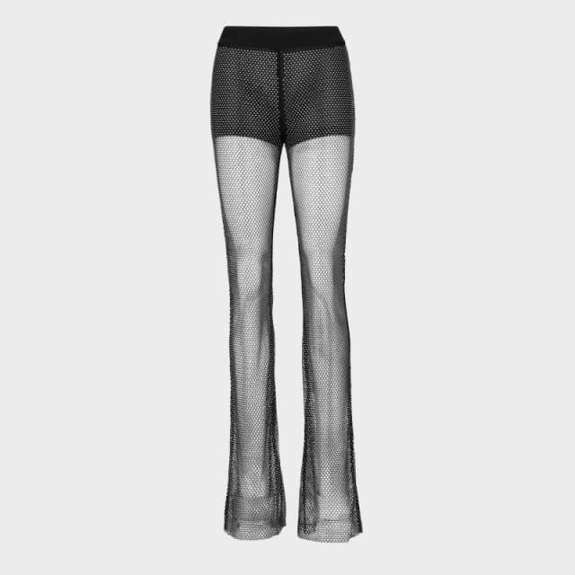Hugo X Bella Poarch Slim-Fit Glitter-Mesh Trousers Black female 4 (XXS)