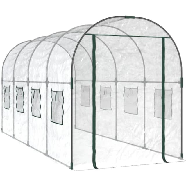 vidaXL Greenhouse Transparent 160x400x190cm PVC&Powder-coated Steel, Clear 317247