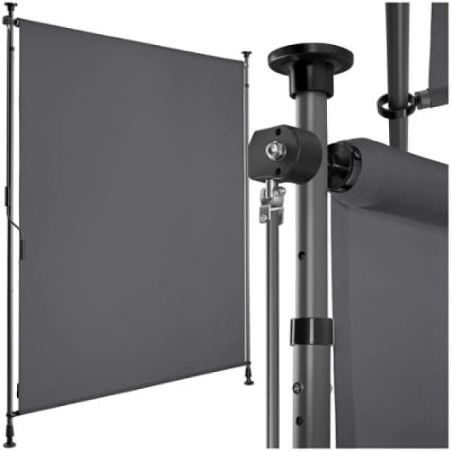 Tectake Retractable Awning Taija - Tooless Installation, With Hand Crank, Retractable And Uv Blocking 120 X 310 Cm - Dark Grey