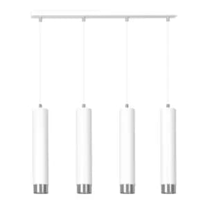 Emibig Kibo White/Chrome Bar Pendant Ceiling Light 4x GU10