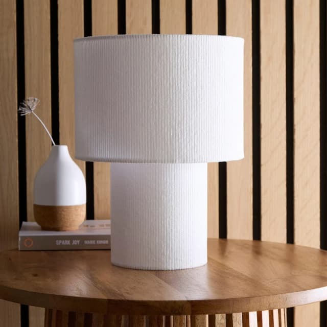 K Living Tokyo White Velvet Stripe Table Lamp White unisex One Size