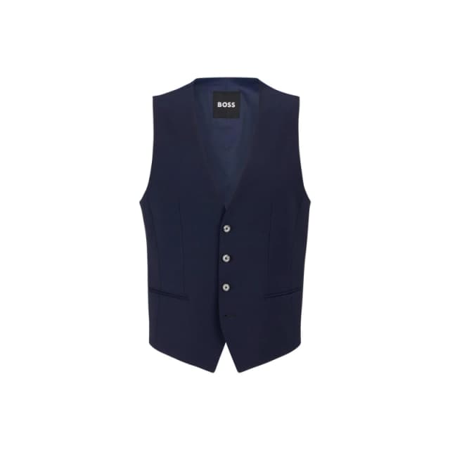 Boss Mens HBB Jasper Slim-fit Waistcoat Navy 405 male 34 (44)
