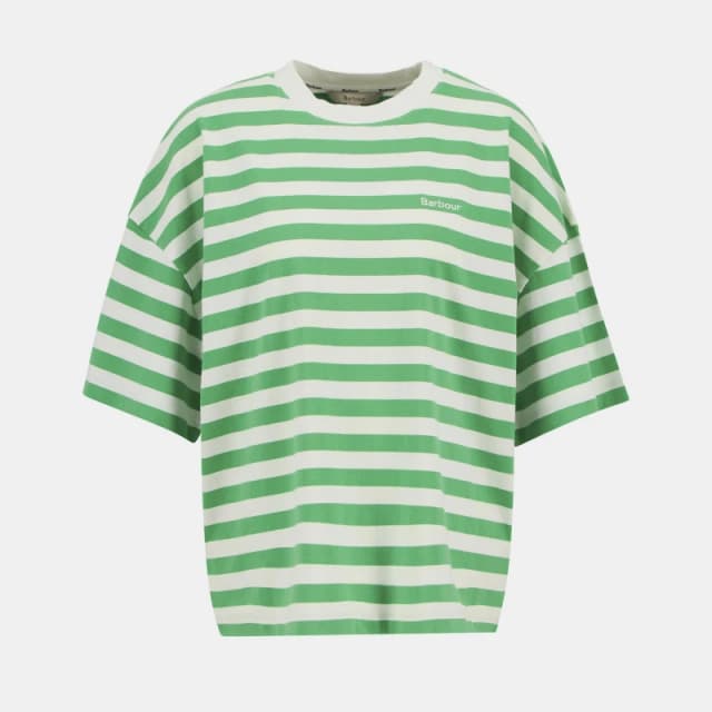 Barbour Abby Top White/Kelly Gr female 14 (L)