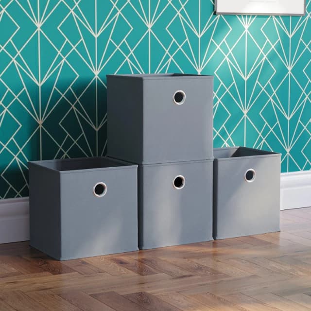 Lassic Vida Designs Durham Cube Storage Basket Set of 4 Grey unisex Set of 4