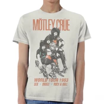 Motley Crue - World Tour Vintage Unisex Medium T-Shirt - White