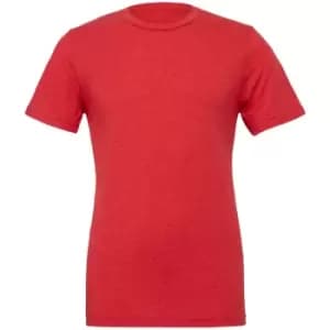 Canvas Mens Triblend Crew Neck Plain Short Sleeve T-Shirt (S) (Red Triblend)