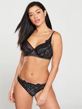 Figleaves Harper Lace Full Cup Bra - Black, Size 38, Women