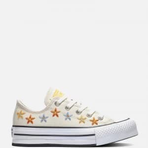 Converse Kids Chuck Taylor All Star Digital Ox Floral Trainers - Natural Ivory/Egret - UK 1 Kids