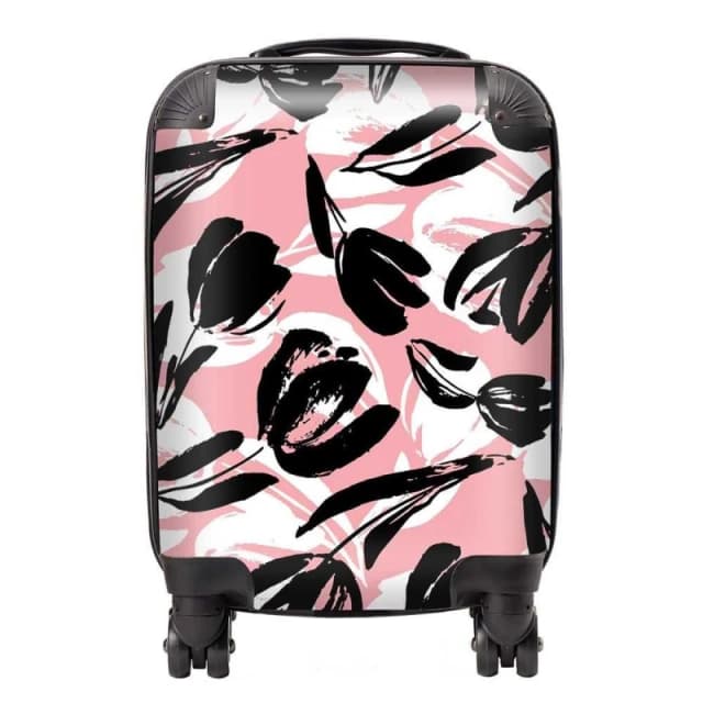 Warren Reed - Designer Nature Flat Spring Flower Suitcase in Pink Size: Small Pink Unisex Small