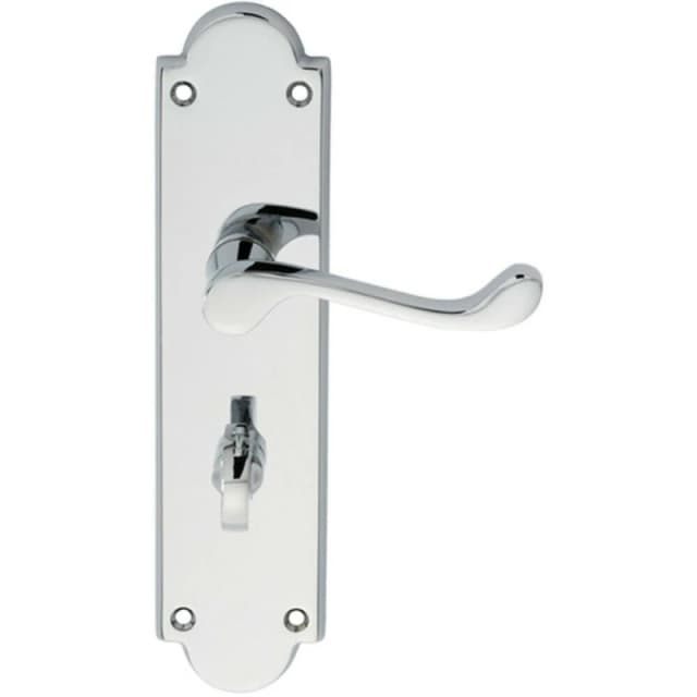 Loops PAIR Victorian Scroll Lever on Bathroom Backplate 205 x 49mm Polished Chrome Multi