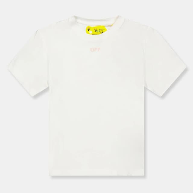Off White Kids Regular Fit T-Shirt White/Pink female 6Y