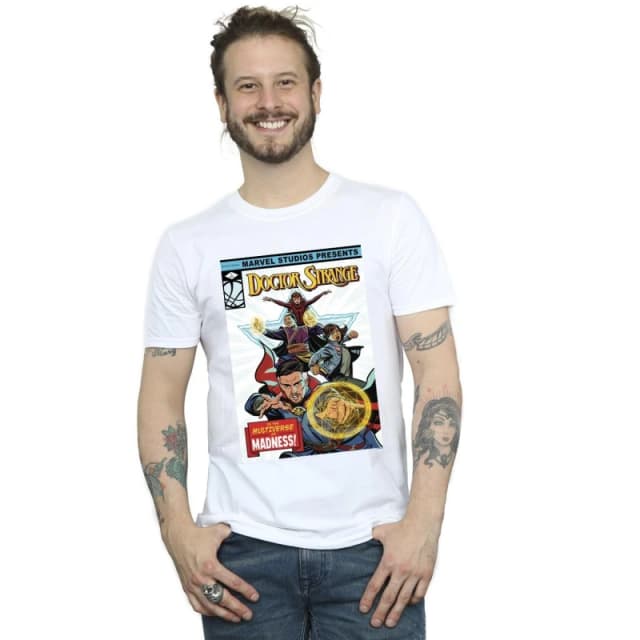 Marvel Marvel Men Doctor Strange Comic Cover T-Shirt in White Size: Small White S Male 5059934262003