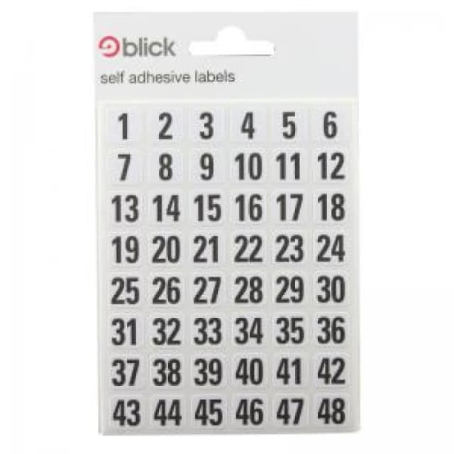 Blick Numbered Labels 00-99 7x13mm - White/Black (2880 Pack) RS016250