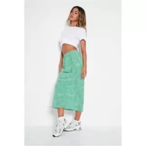 I Saw It First Polka Dot Midi Skirt - Green
