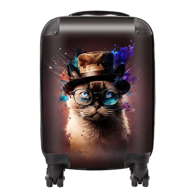 Warren Reed - Designer Siamese Cat Face Splashart Suitcase Size: Large Multicolor Unisex Large