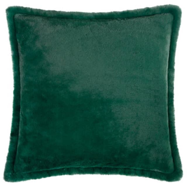 Furn Furn Kallu Plush Faux Fur Cushion in Dark Green Size: 55cm x 55cm Dark Green 55cm x 55cm Unisex 5025532831866