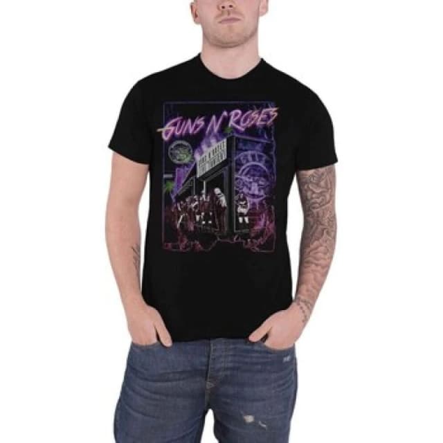 Guns N' Roses Guns N Roses Men Sunset Boulevard T-Shirt in Black Size: Medium Black M Male 5063238527133