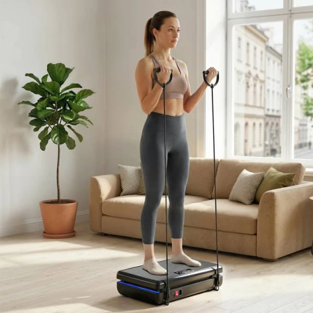Sportnow Vibration Plate Exercise Machine With 120 Speed Levels, 5 Programs