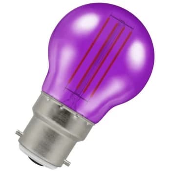 Crompton - Lamps LED Golfball 4.5W BC-B22d Harlequin IP65 (25W Equivalent) Purple Translucent 300lm BC Bayonet B22 Round Outdoor Festoon Coloured