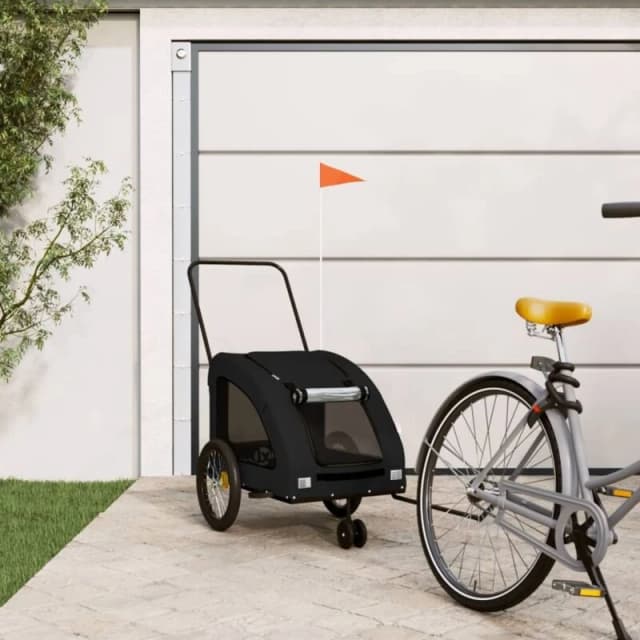 VIDAXL Pet Bike Trailer Black Oxford Fabric and Iron Vidaxl 8720845770747
