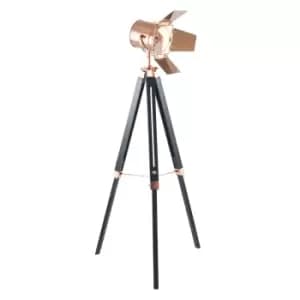 Nassau Film Inspired Task Tripod Floor Lamp Black/Copper