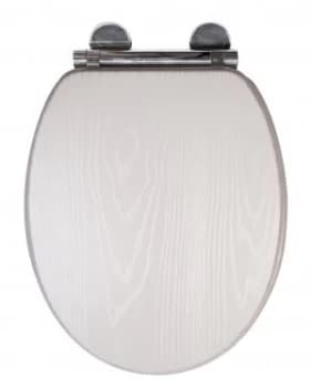 Croydex Moulded Wood Toilet Seat - White Oak Effect